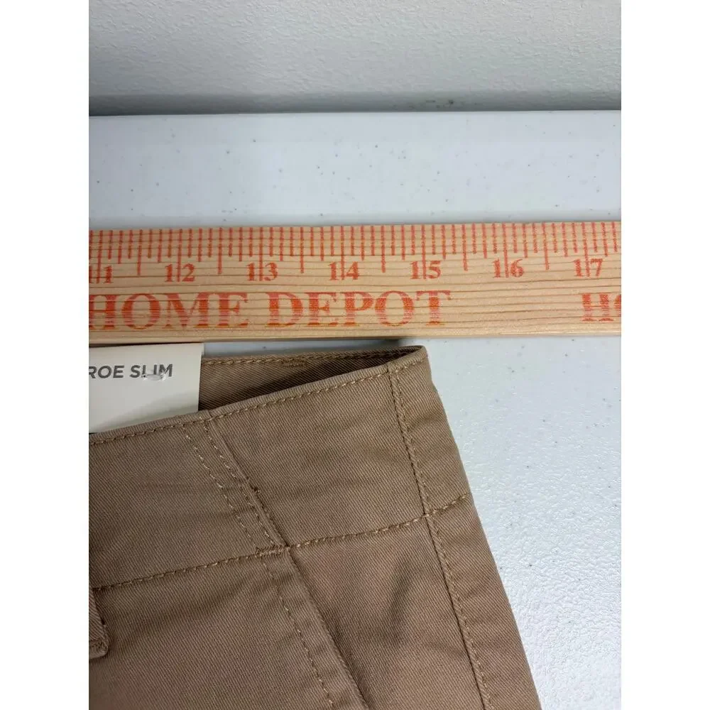 LOFT The Monroe Slim Pants Sz 4 Khaki Tan Mid Rise Stretch Ankle Preppy Classic